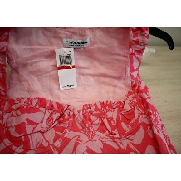 Charlie Holiday ASW7002 Women Sz XS Hibiscus Pink Madonna Underwire Crop Top - Picture 4 of 11